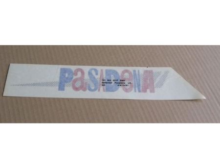 Folienschriftzug Pasadena für Golf 2 Seitenteil links Violett / Tornadorot