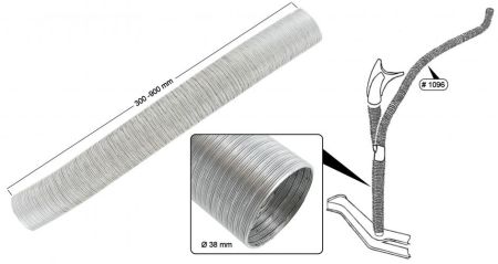 Heizungsschlauch in A-Säule aus Aluminium Ø 38 x 300 bis 900 mm