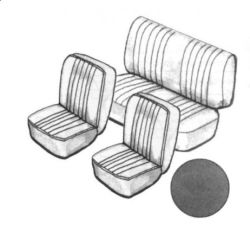 Sitzbezug Set ohne Kopfstützen schwarz glatt Vinyl