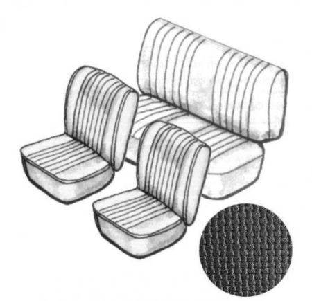 Sitzbezug Set ohne Kopfstütze schwarz Vinyl VW Käfer - Classic Parts