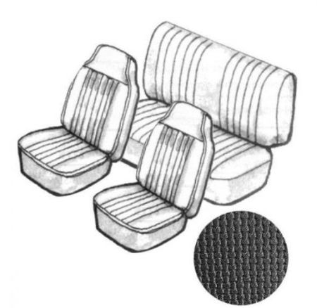 Sitzbezug Set mit integrierter Kopfstütze schwarz rau Vinyl