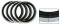Ringe für Weißwandreifen (2,5 cm schwarz, 2,5 cm weiß) 4 Stück