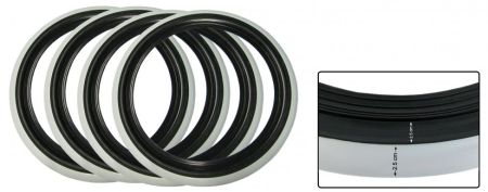 Ringe für Weißwandreifen (2,5 cm schwarz, 2,5 cm weiß) 4 Stück