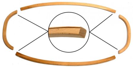 Rahmen Heckscheibe (Holz) 4 Stück