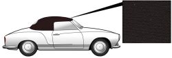 Verdeck für Cabrio braun mit Kunststoff-Fenster