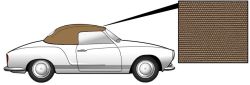 Verdeck für Cabrio beige mit Kunststoff-Fenster