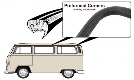Mittelseite oder hintere Seitenfensterdichtung Deluxe mit Lüftungsflügel